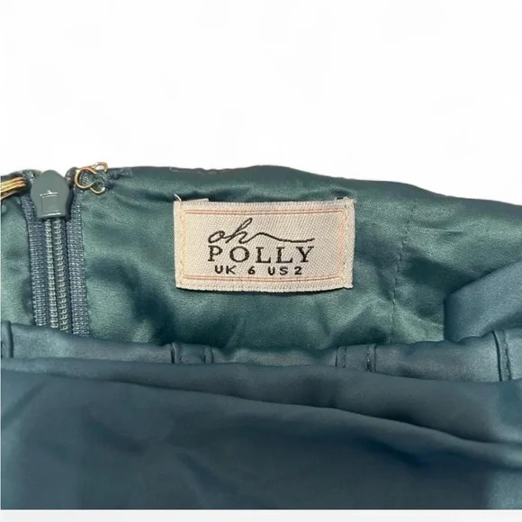 Oh Polly off shoulder corset mini dress in teal - Picture 5 of 6